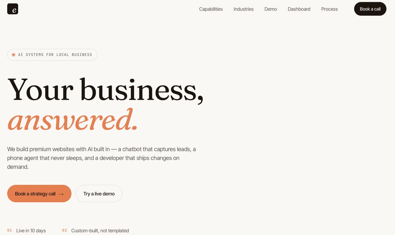 Elliotts.ai — premium websites with AI built in
