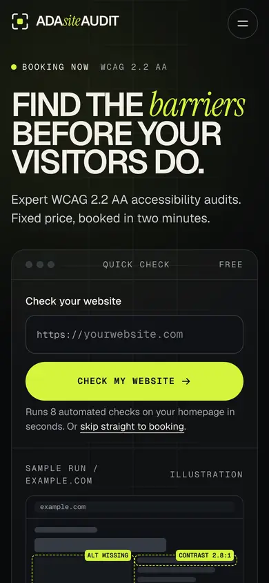 ADA siteAUDIT on a phone.