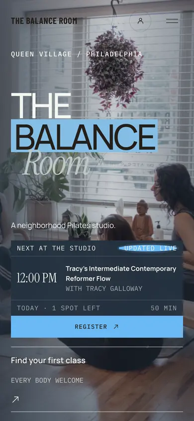 The Balance Room on a phone.